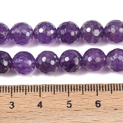 Electroplated Natural Amethyst Round Beads Strands G-L598-A05-02-1