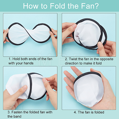 Sublimation Blank Polyester Folding Fan AJEW-WH0010-57A-1