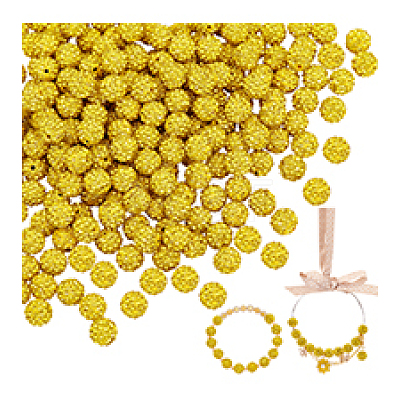 200Pcs Pave Disco Ball Beads RB-PH0001-41G-1