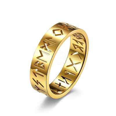 Hollow Word Stainless Steel Finger Rings FIND-PW0020-13B-G-1