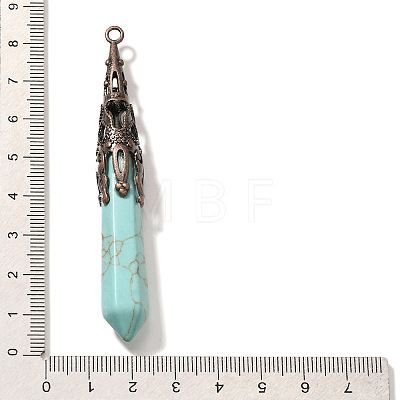 Synthetic Turquoise Pointed Big Pendants G-P560-02R-02-1