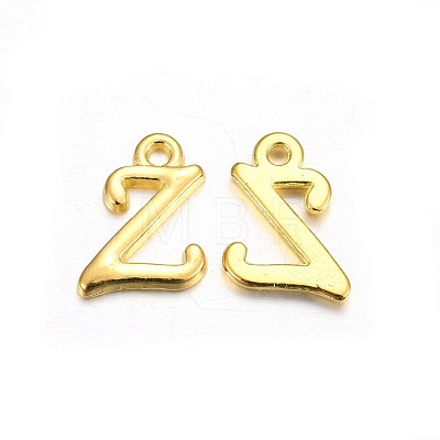 Golden Plated Alloy Letter Pendants PALLOY-J718-01G-Z-1