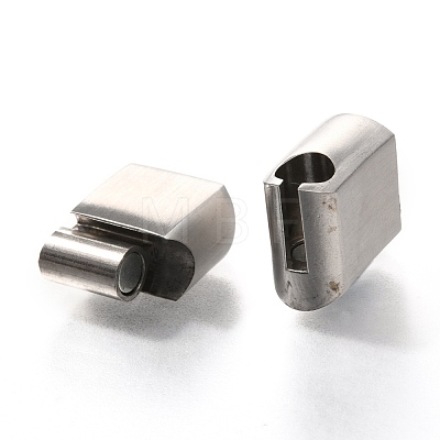 304 Stainless Steel Magnetic Clasps with Glue-in Ends STAS-C020-09P-1