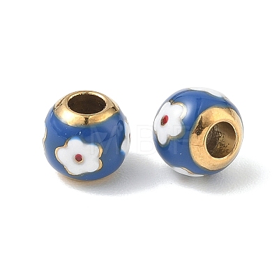 304 Stainless Steel Enamel European Beads STAS-G393-02G-01-1