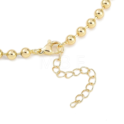 Rack Plating Brass Micro Pave Clear Cubic Zirconia Bowknot Pendant Ball Chain Necklaces NJEW-P317-04G-1