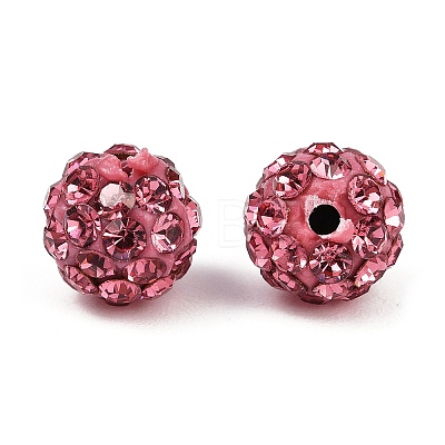 Polymer Clay Rhinestone Beads RB-H284-6MM-Half-209-1