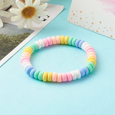 Handmade Polymer Clay Beads Stretch Bracelets for Kids BJEW-JB06487-01-1