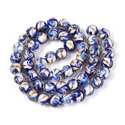Handmade Gold Sand Lampwork Beads LAMP-T024-11B-1
