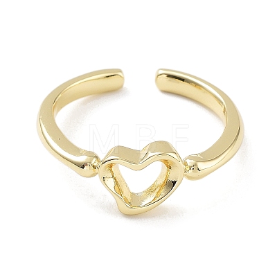 Brass Open Cuff Rings for Women RJEW-A028-02G-1