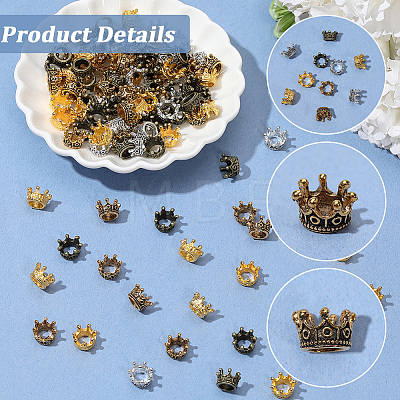 120Pcs 4 Colors Alloy Rhinestone Settings FIND-PA0001-55-1