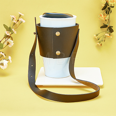 Reusable PU Leather Coffee Cup Holder AJEW-WH0368-02D-1