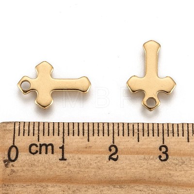 Ion Plating(IP) 304 Stainless Steel Tiny Cross Charms X-STAS-L159-06G-1