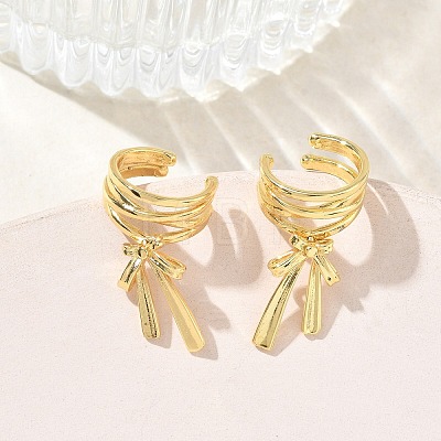 Brass Cuff Earrings for Women EJEW-A167-26G-1