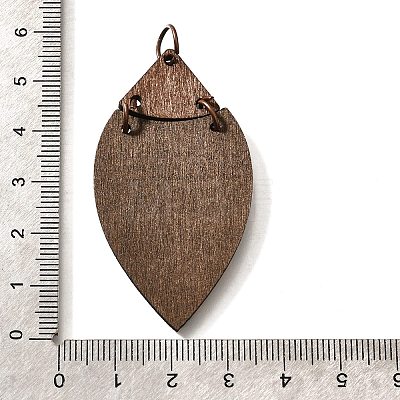 Printed Poplar Wood Big Pendants FIND-B045-24A-1