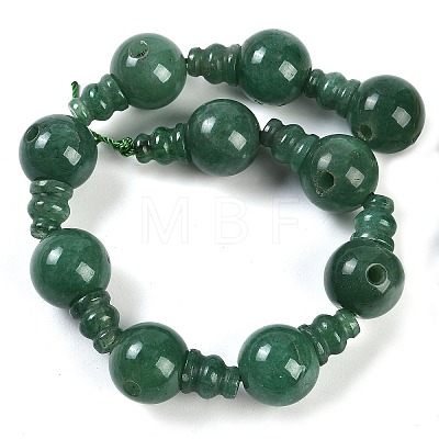 Natural Green Aventurine 3-Hole Guru Beads Strands G-H064-E07-01-1