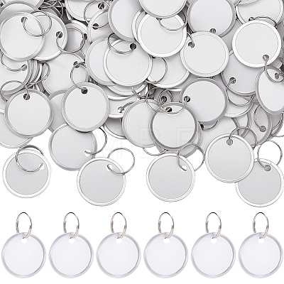 Aluminum & Paper Hanging Price Tags with Rings DIY-SP0007-89B-1