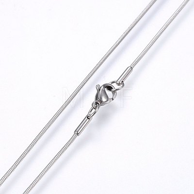 304 Stainless Steel Snake Chain Necklaces NJEW-F226-01P-01-1