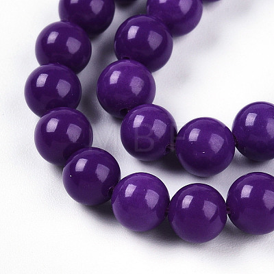 Natural Lepidolite/Purple Mica Stone Beads Strands G-T140-6mm-06-1