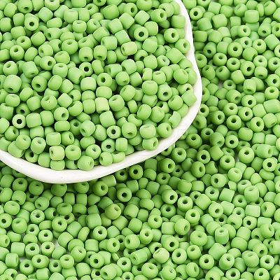 Frosted Opaque 6/0 Glass Seed Beads SEED-R029-4mm-A03-1