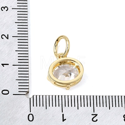 Brass Pave Cubic Zirconia Charms KK-CBA960E-09B-G-1