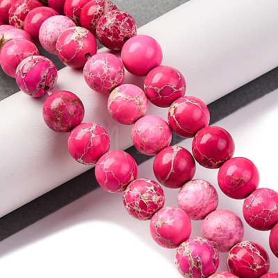 Dyed Natural Regalite/Imperial Jasper/Sea Sediment Jasper Beads Strands G-B124-C03-02-1