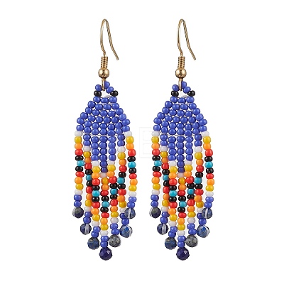 Bohemian Glass Seed Beads Dangle Earrings EJEW-MZ00338-01-1