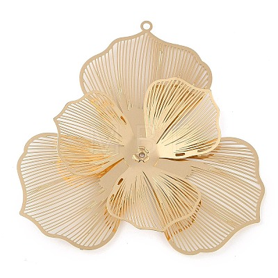 Flower Brass Big Pendants KK-L219-11G-1