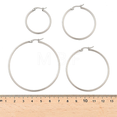 Non-Tarnish 304 Stainless Steel Hoop Earrings for Women EJEW-X0015-02P-02-1