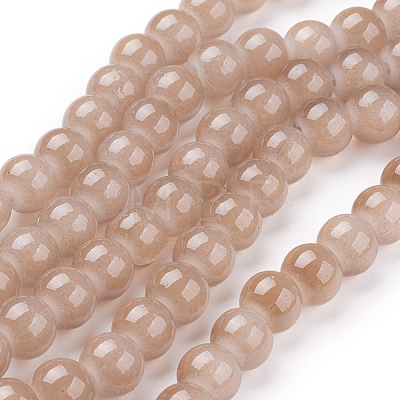 Imitation Jade Glass Beads Strands X-DGLA-S076-8mm-28-1