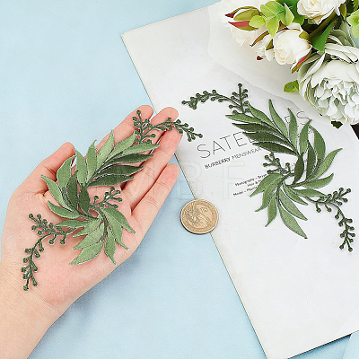 2Pcs 2 Styles Flower Computerized Embroidery Cloth Iron on Sew on Patches DIY-GF0014-67-1
