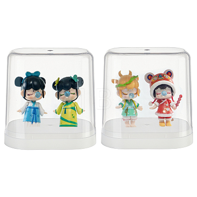 Transparent Plastic Minifigure Display Cases ODIS-WH0029-71-1