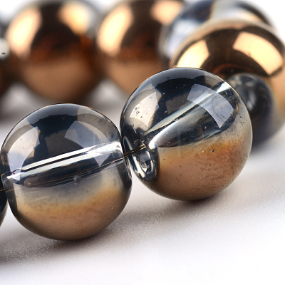 Half Plated Glass Beads Strands EGLA-Q062-8mm-C02-1