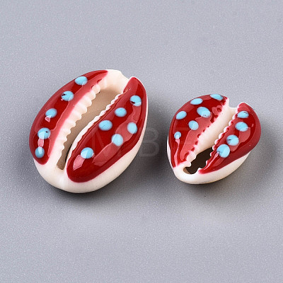 Natural Cowrie Shell Beads SHEL-Q312-006D-1