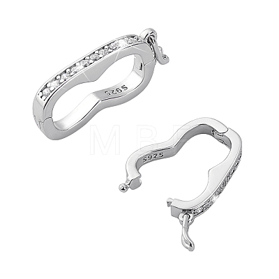2Pcs 925 Sterling Silver Peanut Twister Clasps FIND-PH0025-42-1