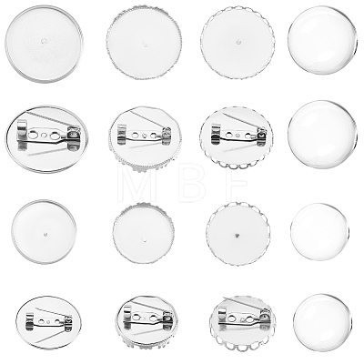DIY Blank Dome 304 Stainless Steel Brooch Making Kits DIY-SC0027-86-1
