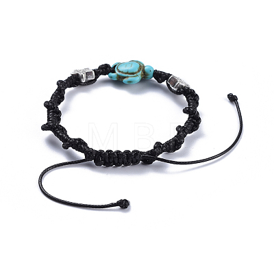 Adjustable Eco-Friendly Korean Waxed Polyester Cord Braided Bead Bracelets Sets BJEW-JB04424-1