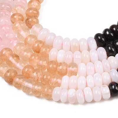 Watermelon Stone Glass & Natural Brecciated Jasper & Dyed White Jade & Rose Quartz & Agate Beads Strands G-Z135-C14-1