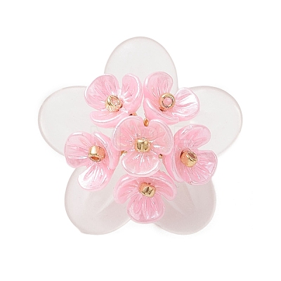 Frosted Acrylic Bead Caps Pendants PALLOY-MZ01310-02-1