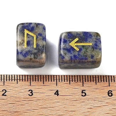 Rectangle Natural Blue Spot Jasper Rune Stones G-Z059-01K-1