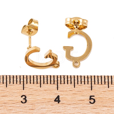 Ion Plating(IP) 304 Stainless Steel Stud Earrings FIND-Q103-01G-G-1