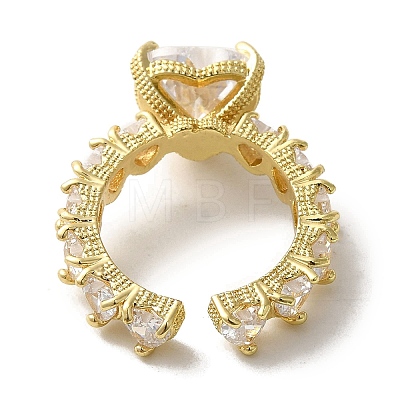 Brass Micro Pave Cubic Zirconia Rings for Women RJEW-E295-05G-02-1