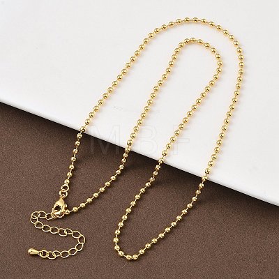 Brass Ball Chain Necklaces for Women NJEW-B148-01A-G-1
