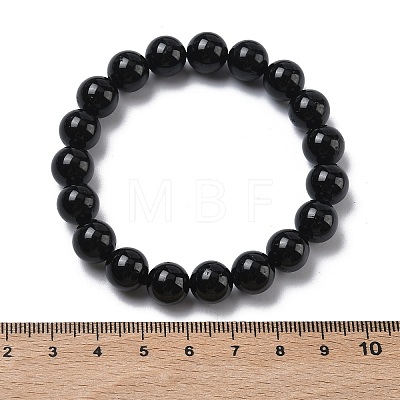 Natural Tourmaline Round Beads Stretch Bracelets for Women BJEW-Z158-03E-02-1