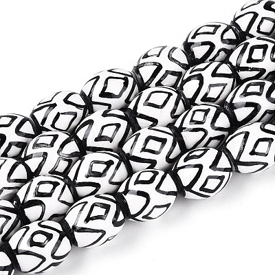Handmade Porcelain Ceramic Beads Strands PORC-T135-07A-1