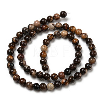 Natural Rhodonite Round Beads Strands G-R494-A21-02-1