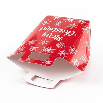 Christmas Theme Rectangle Foldable Creative Kraft Paper Gift Bag CON-B002-02B-1