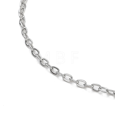 Ion Plating(IP) Adjustable 304 Stainless Steel Cable Chain Necklaces NJEW-K270-06P-1