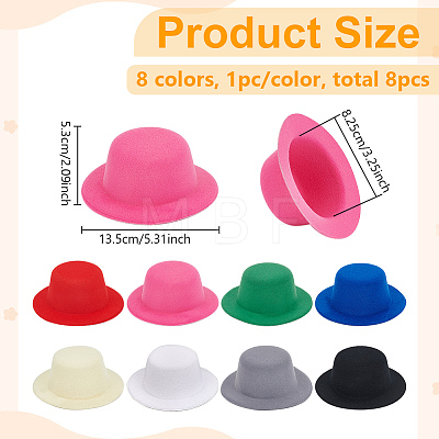 BENECREAT 8Pcs 8 Colors EVA Cloth Mini Hat Fascinator Base AJEW-BC0007-03-1