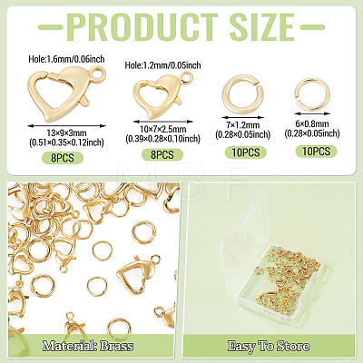 16Pcs Brass Lobster Claw Clasps KK-TA0009-16-1