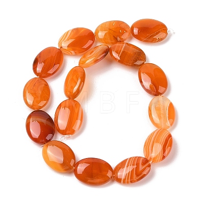 Natural Striped Agate/Banded Agate Beads Strands G-Q182-01E-1